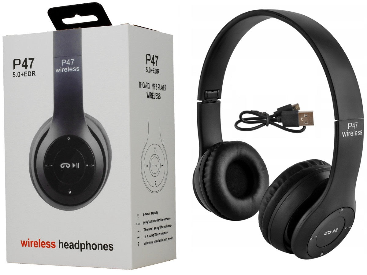 P47 Wireless Headphones | Bluetooth Foldable Headset with Mic