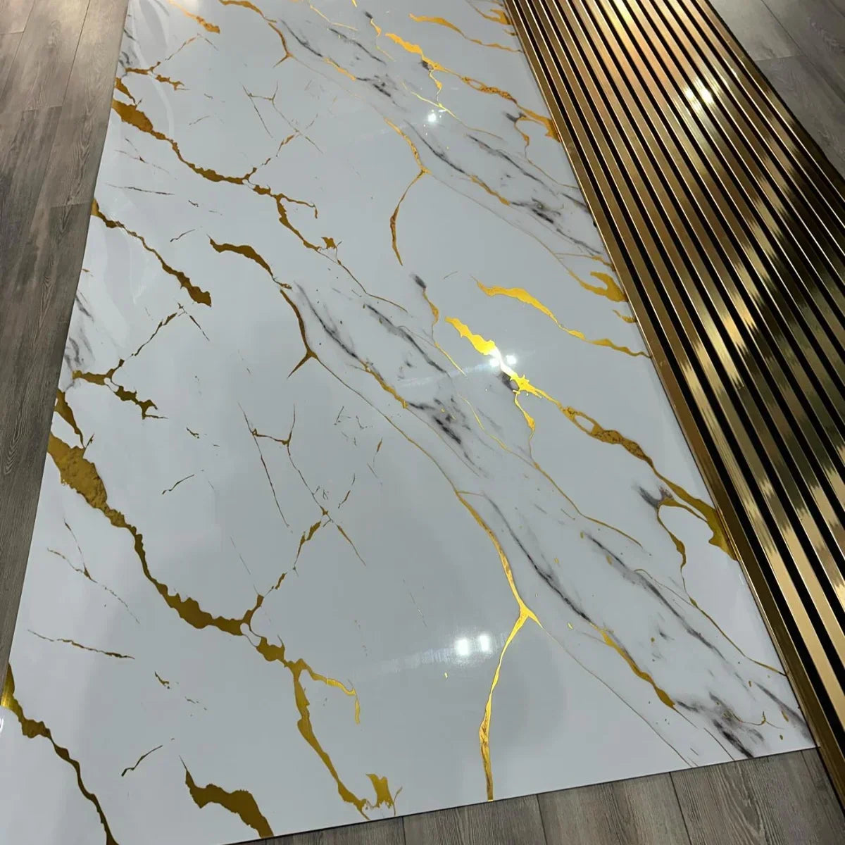 White Grey Gold Marble Sticker | 60x200cm Self-Adhesive Wallpaper