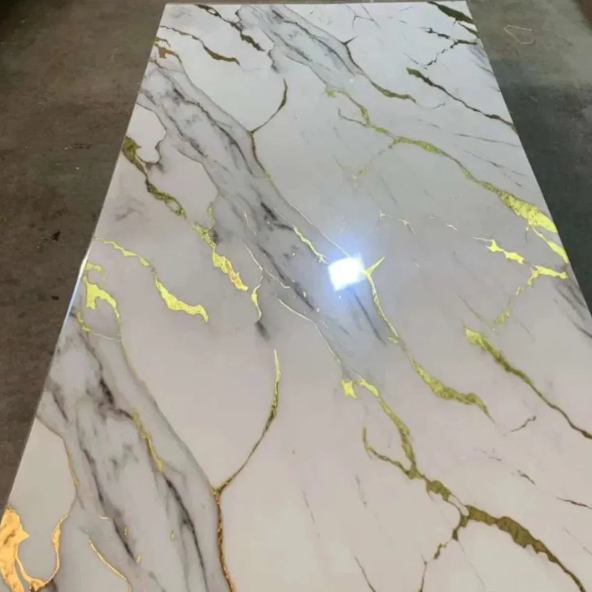 White Grey Gold Marble Sticker | 60x200cm Self-Adhesive Wallpaper