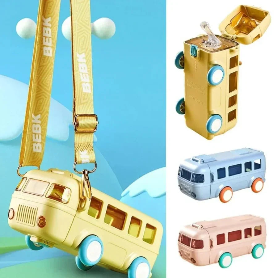 Bus Shape School Water Bottle | 500ml Leak-Proof