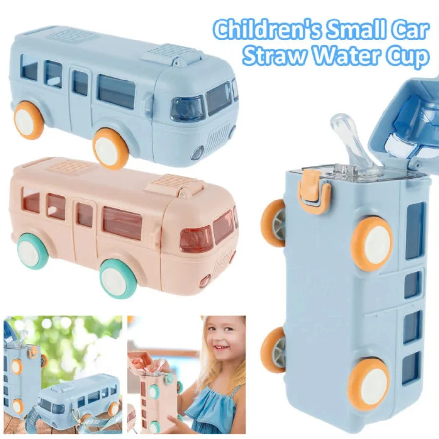 Bus Shape School Water Bottle | 500ml Leak-Proof
