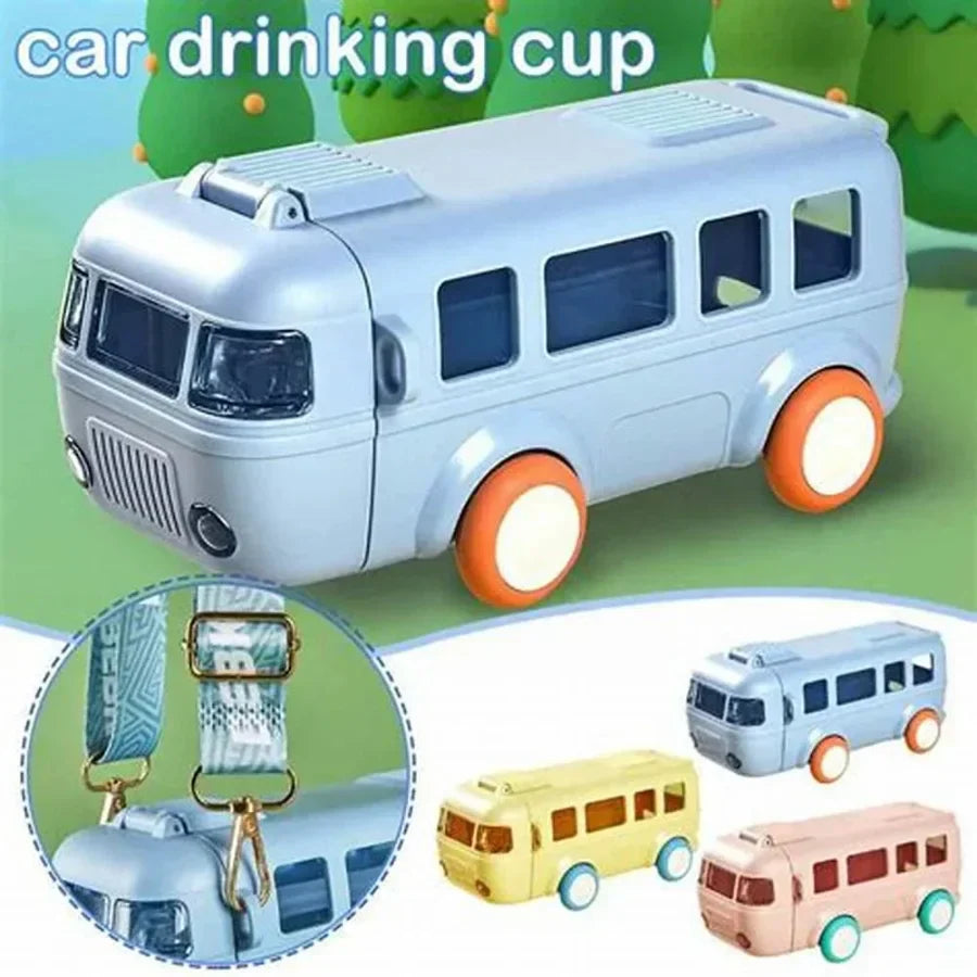 Bus Shape School Water Bottle | 500ml Leak-Proof