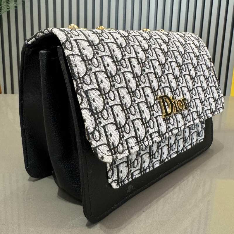 Dior Oblique Canvas & Leather Clutch | Black Luxury Handbag