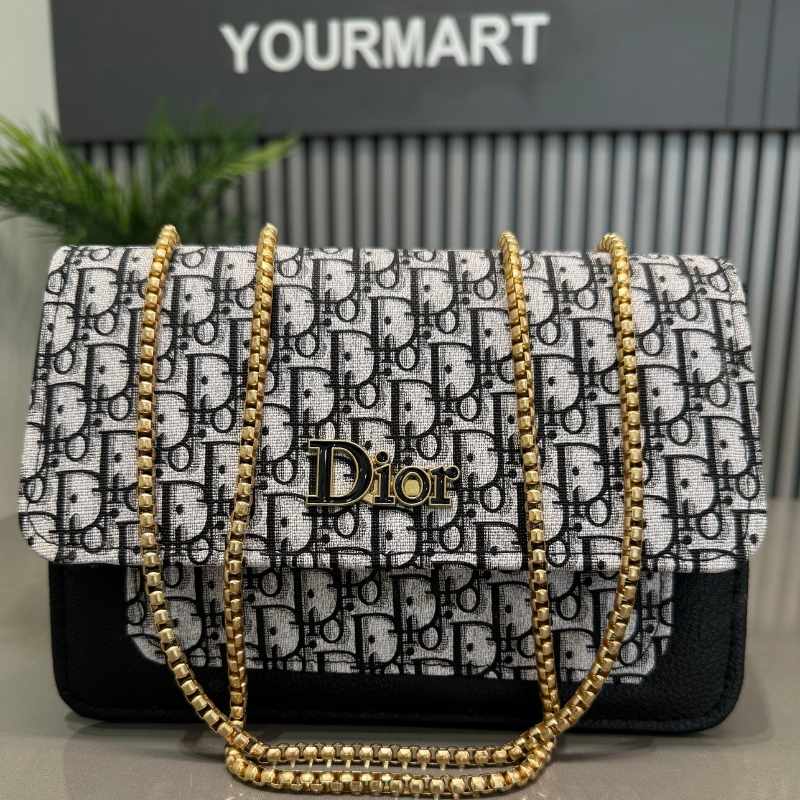 Dior Oblique Canvas & Leather Clutch | Black Luxury Handbag