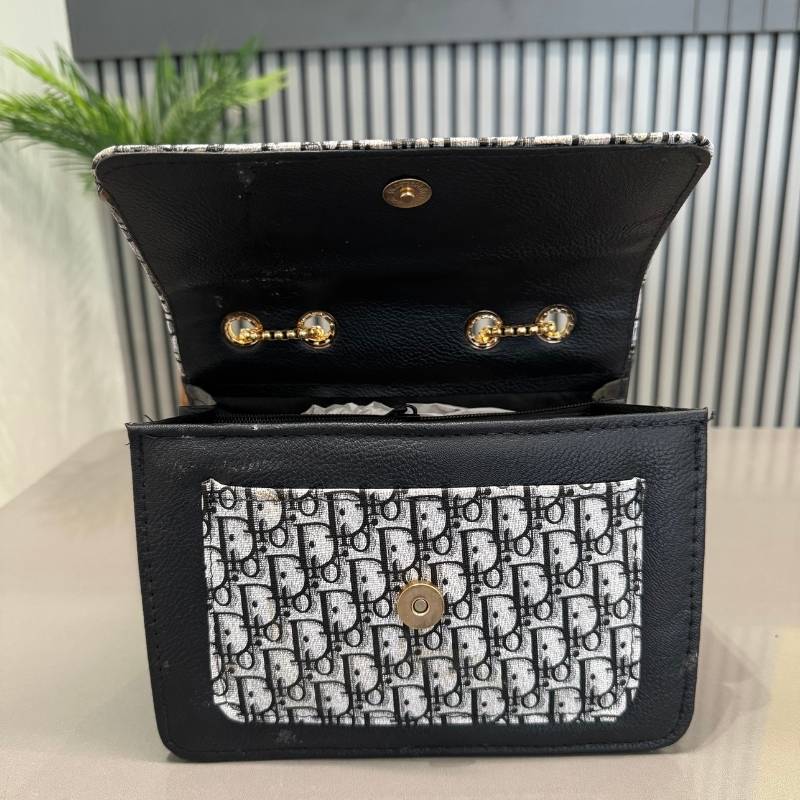 Dior Oblique Canvas & Leather Clutch | Black Luxury Handbag