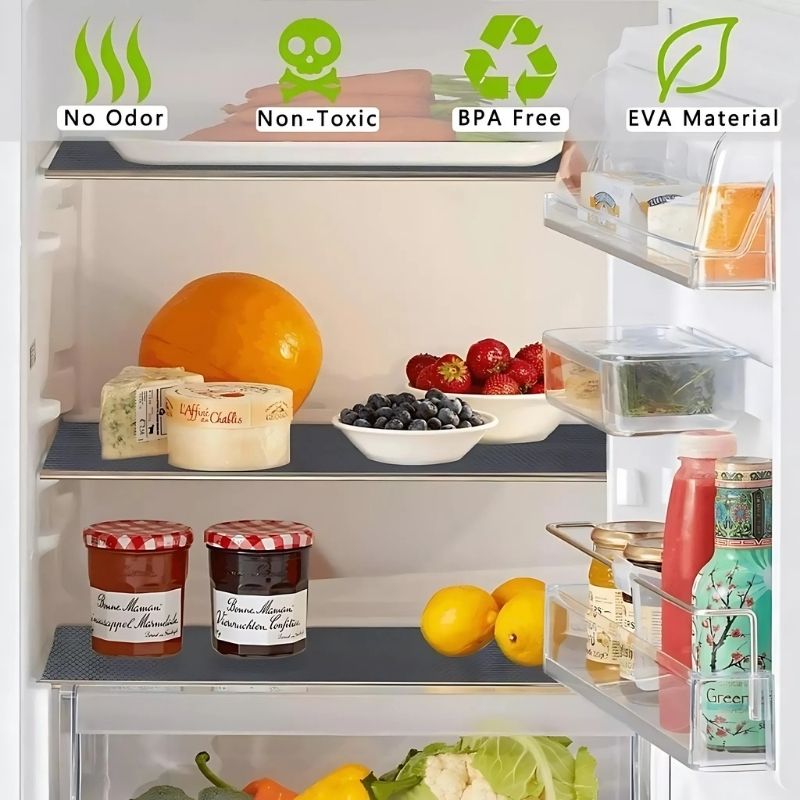 Anti-Slip Fridge & Shelf Mat | Waterproof Washable Liner | Dark Grey