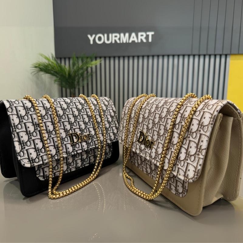 Dior Oblique Canvas & Leather Clutch | Black Luxury Handbag