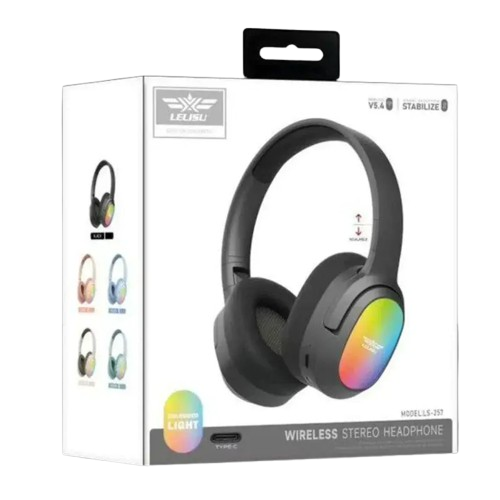 Lelisu LS-257 Wireless Bluetooth Headphones | LED Over-Ear, Type-C