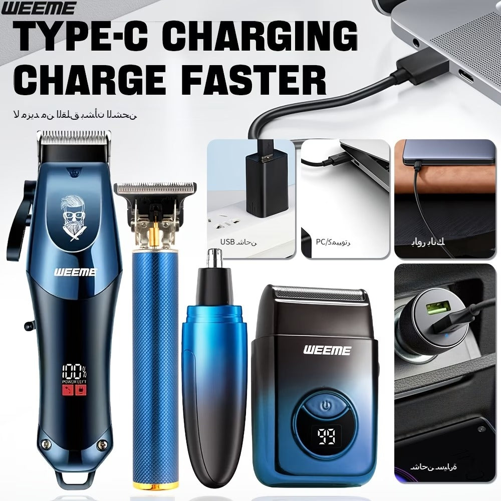 Men's Cordless Hair Clipper Kits - USB Charging Electric Hairdresser, Household Car Travel Use, Ramadan, Birthday Gifts, Perfect for Men, Husbands, Or Boyfriends. Barber Kits, Barber Tools