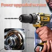 Lithium-ion Cordless Drill Kit, Drill Set with Battery and Charger, 3/8 Inch Keyless Chuck, Variable Speed, 16-position Adjustment and 24 Drill Bits (red/yellow/blue Color Scheme), Ergonomically Optimized Household Power Tool