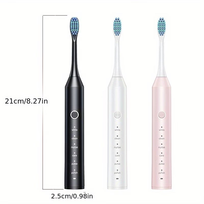 Smart Electric Toothbrush for Adults, Soft Bristles, Six Vibration Frequencies, Fully Automatic Cleaning Mode, USB Charging, Deep Teeth Cleaning, Dental Cleaner, IP67, with 4/8/10 Brush