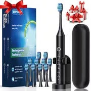 Smart Electric Toothbrush for Adults, Soft Bristles, Six Vibration Frequencies, Fully Automatic Cleaning Mode, USB Charging, Deep Teeth Cleaning, Dental Cleaner, IP67, with 4/8/10 Brush