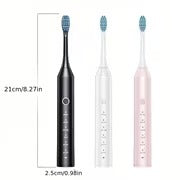 Smart Electric Toothbrush for Adults, Soft Bristles, Six Vibration Frequencies, Fully Automatic Cleaning Mode, USB Charging, Deep Teeth Cleaning, Dental Cleaner, IP67, with 4/8/10 Brush