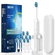 Smart Electric Toothbrush for Adults, Soft Bristles, Six Vibration Frequencies, Fully Automatic Cleaning Mode, USB Charging, Deep Teeth Cleaning, Dental Cleaner, IP67, with 4/8/10 Brush