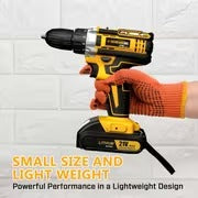 Lithium-ion Cordless Drill Kit, Drill Set with Battery and Charger, 3/8 Inch Keyless Chuck, Variable Speed, 16-position Adjustment and 24 Drill Bits (red/yellow/blue Color Scheme), Ergonomically Optimized Household Power Tool