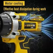 Lithium-ion Cordless Drill Kit, Drill Set with Battery and Charger, 3/8 Inch Keyless Chuck, Variable Speed, 16-position Adjustment and 24 Drill Bits (red/yellow/blue Color Scheme), Ergonomically Optimized Household Power Tool