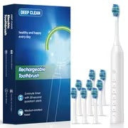 Smart Electric Toothbrush for Adults, Soft Bristles, Six Vibration Frequencies, Fully Automatic Cleaning Mode, USB Charging, Deep Teeth Cleaning, Dental Cleaner, IP67, with 4/8/10 Brush