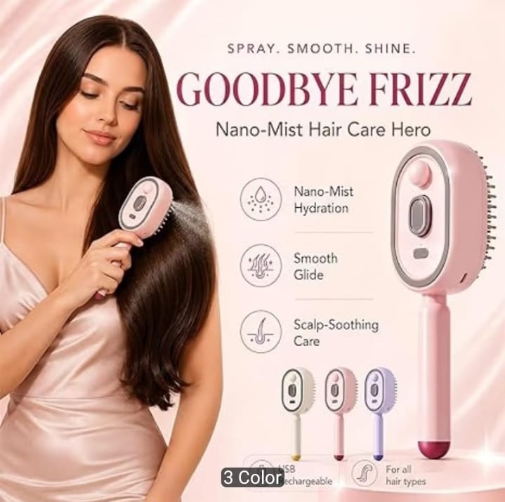 2-in-1 USB Rechargeable Nano Mist Hair Brush with Scalp Massage
*