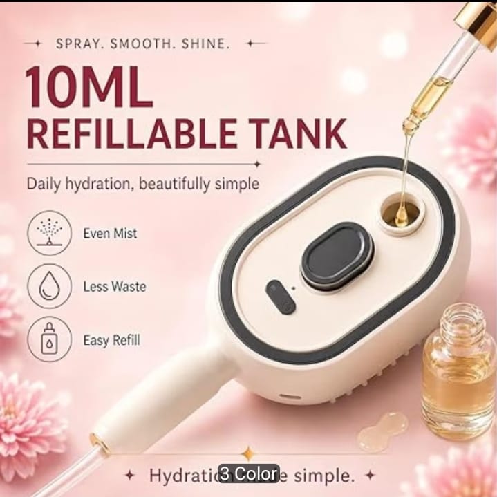 2-in-1 USB Rechargeable Nano Mist Hair Brush with Scalp Massage
*