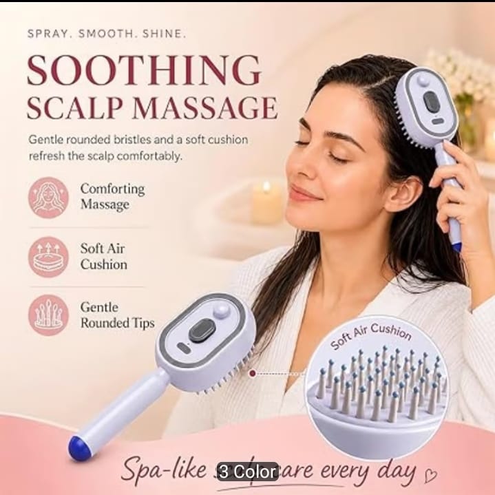 2-in-1 USB Rechargeable Nano Mist Hair Brush with Scalp Massage
*